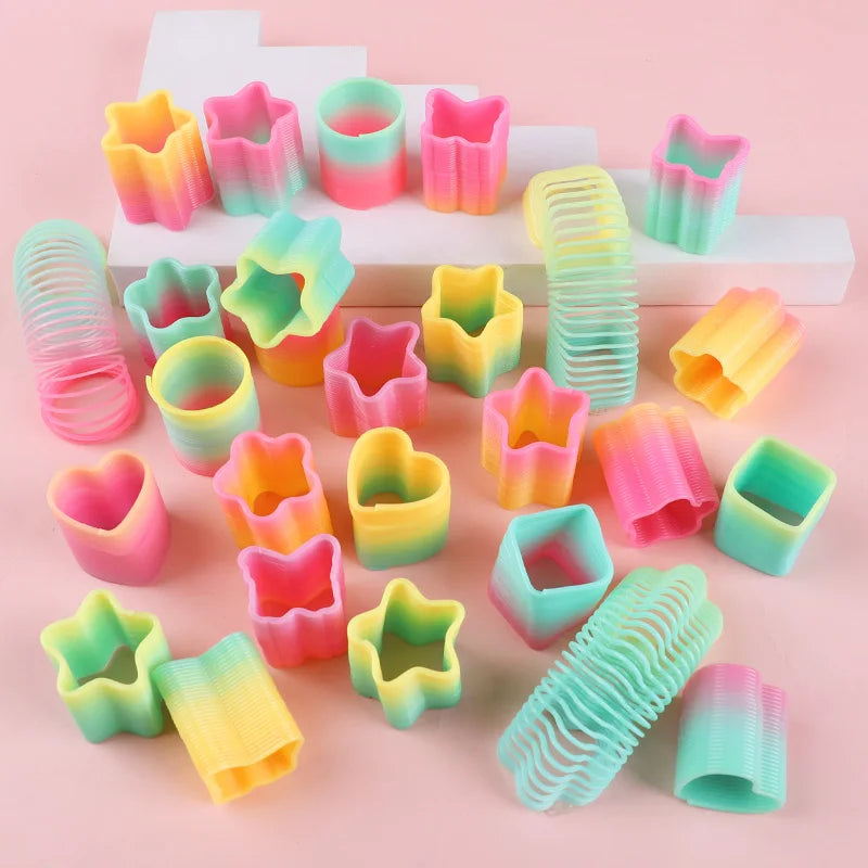 48-Pack Rainbow Coil Spring Fidget Toys – Kids Party Favors Fidget Party Toys Babs