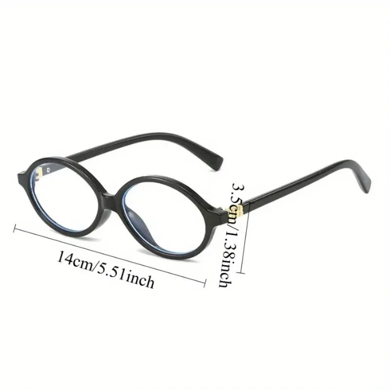 Y2K Oval Anti-Blue Light Glasses – Leopard Women's Frames Blue Light Glasses Babs black