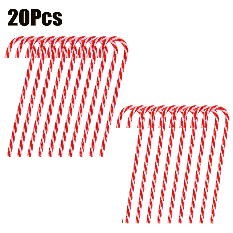 Acrylic Candy Cane Christmas Tree Ornaments | Xmas Pendants Christmas Tree Ornaments Babs 20pcs red