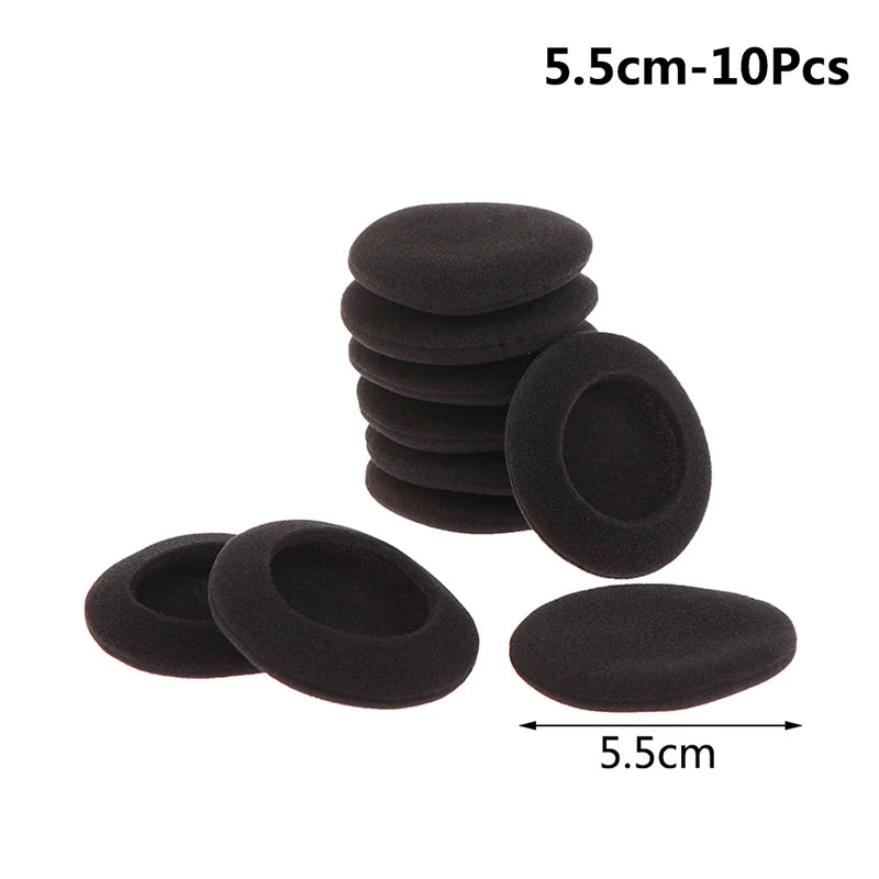 10-Pack Foam Ear Pads Cushions for Earhook Headphones 3.5–6cm Headphone Ear Pads Babs 5.5cm-10Pcs