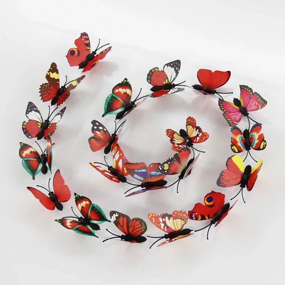 50PCS 3D Butterfly Wall Decals DIY Home Decor Stickers 4.5cm Wall Decal Stickers Babs 4.5CM red hairclip