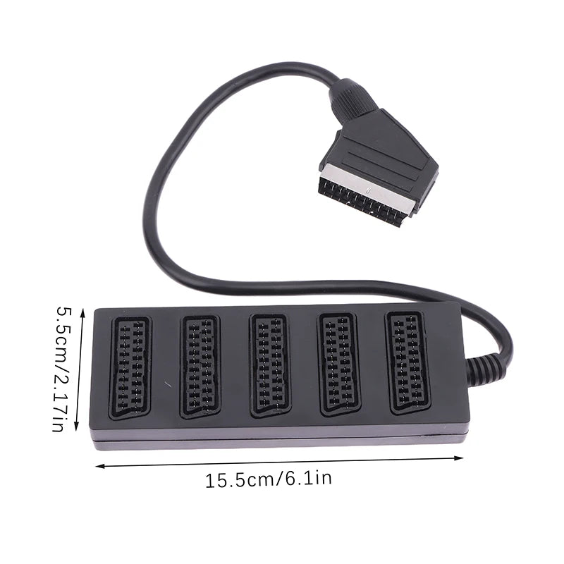 21-Pin SCART 5-Way Splitter Male to 5 Female Adapter Cable SCART Splitter Adapter Babs