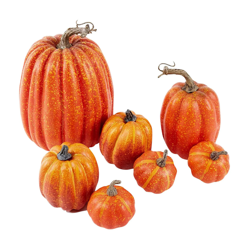 7pcs Artificial Foam Pumpkins – Halloween & Thanksgiving Décor Set Artificial Holiday Decor Babs