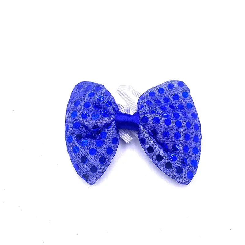 Light Up Sequin Bow Hair Clip & LED Neck Bow – Party Accessory LED Hair Accessory Babs dark blue