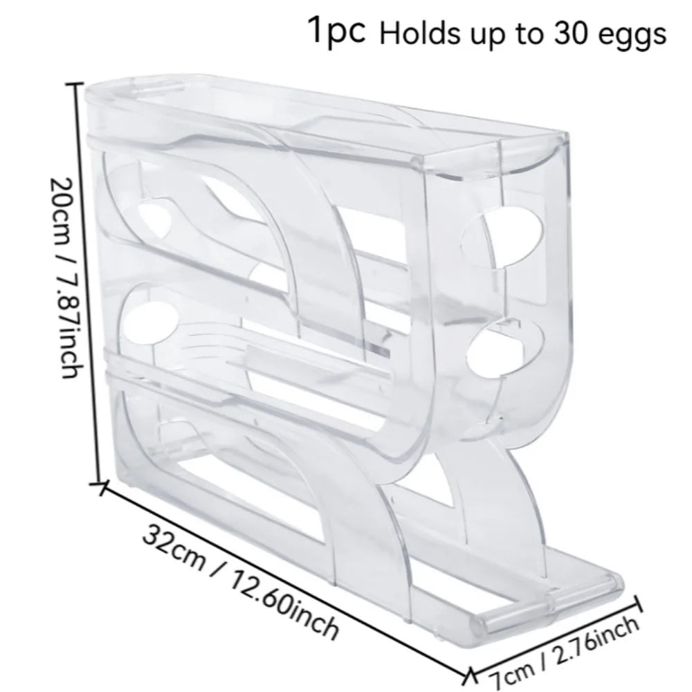 Automatic Rolling Egg Dispenser Tray – 20 or 30 Egg Organizer Egg Storage Organizer Babs