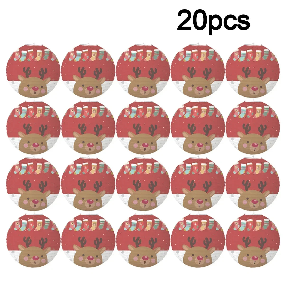 Holiday Paper Lantern Decor Set – Party & Christmas Ornaments Paper Lantern Set Babs 30cm elk 20pcs