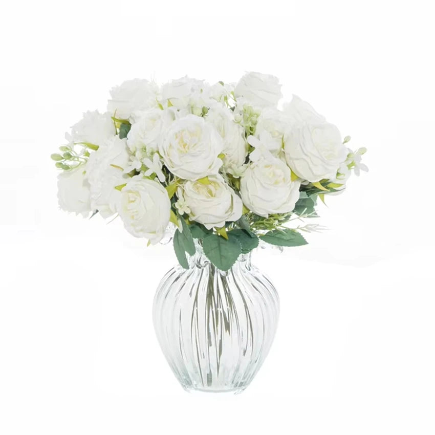 Silk Peony & Rose Artificial Flower Bouquet | Home Décor Artificial Flower Bouquet Babs