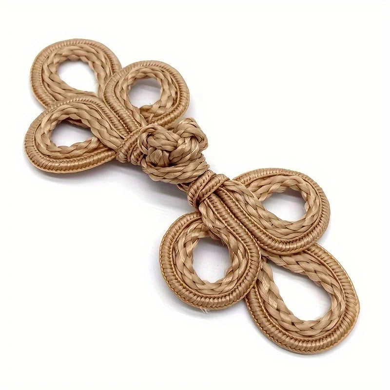 Hand-Woven Polyester Plate Buckle Buttons for Cheongsam & DIY Decorative Sewing Buttons Babs