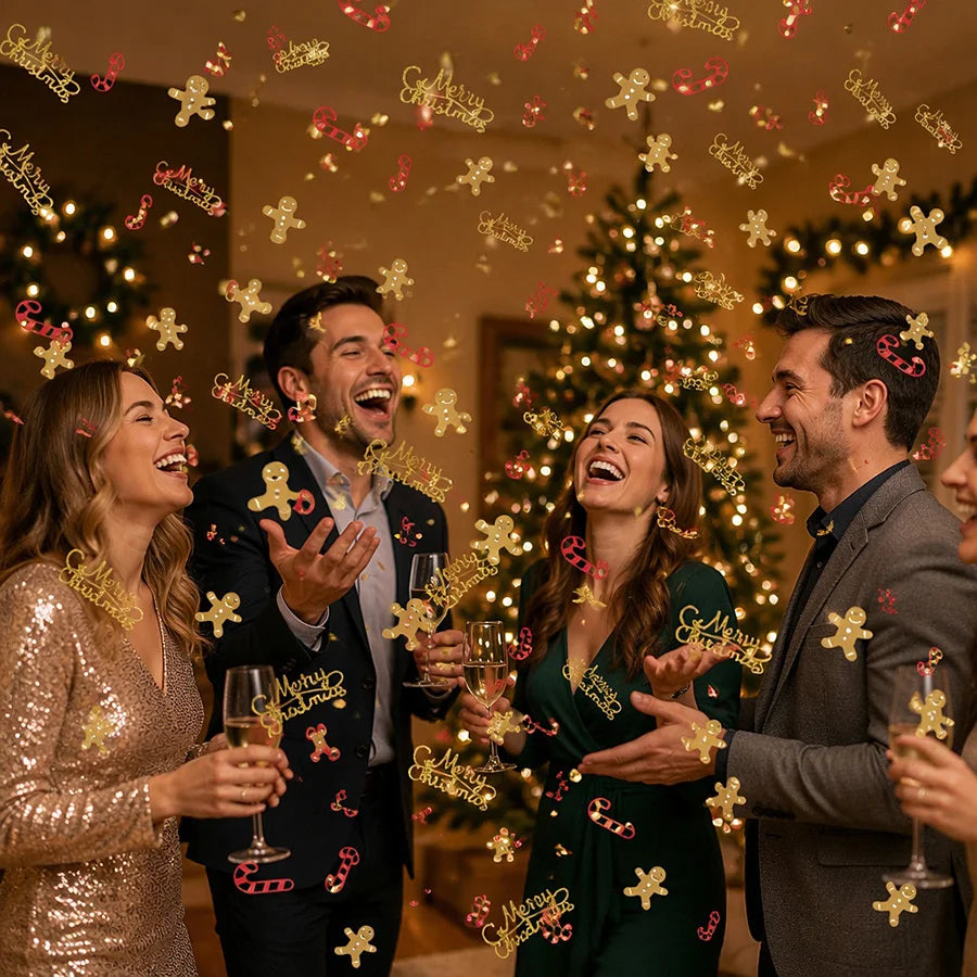 100pcs Glitter Christmas Gingerbread Confetti Table Scatter Christmas Party Confetti Babs