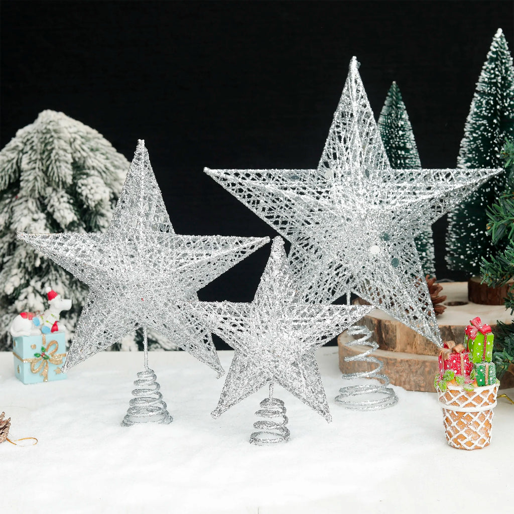 Gold Silver Glitter Star Christmas Tree Topper Ornament Christmas Tree Topper Babs