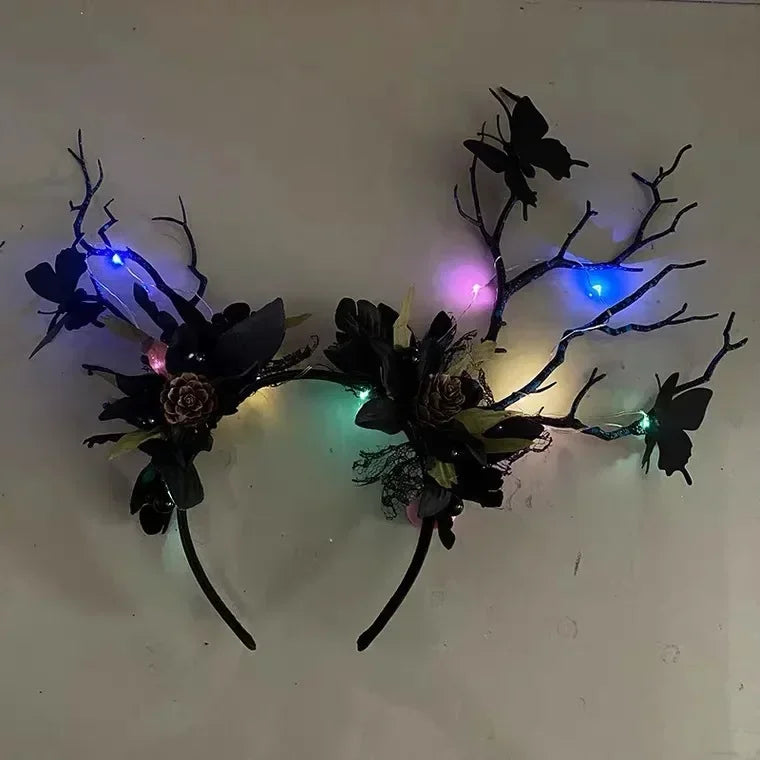Halloween LED Light-Up Antler Headband | Glow Party Cosplay LED Party Headband Babs 2