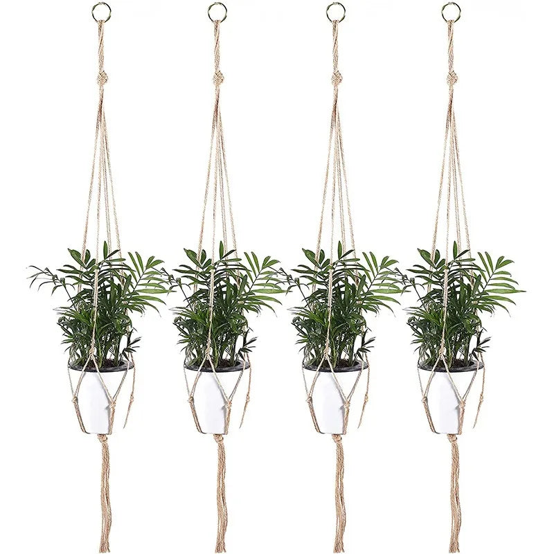Woven Hanging Flower Pot Net Planter Basket Hanger Rack Hanging Planter Net Babs
