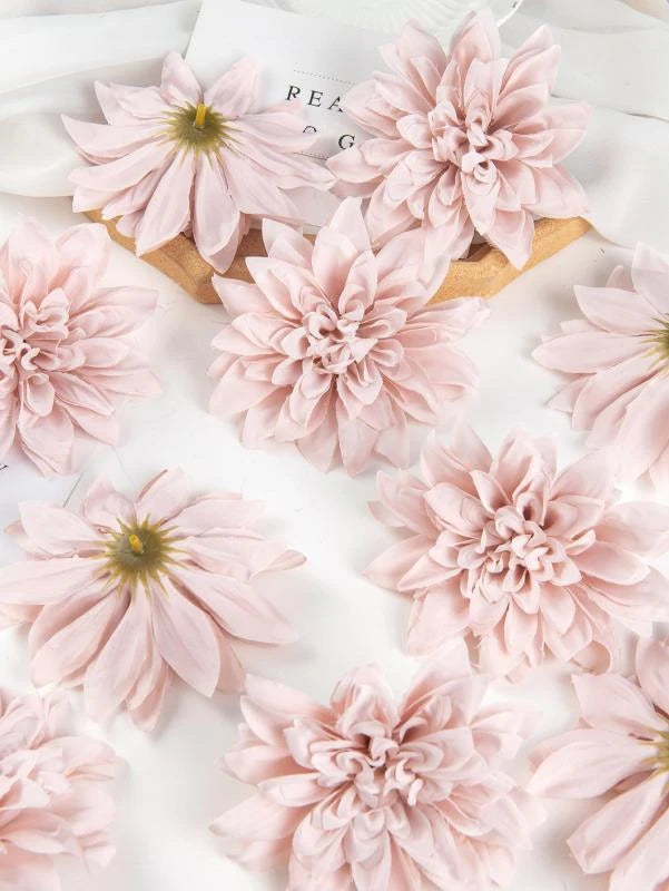 Silk Rose Dahlia Flower Heads for Wedding & DIY Decor Artificial Silk Flowers Babs color 3 30 pcs