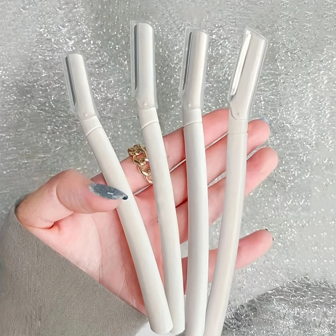 4-Piece Eyebrow Trimmer & Dermaplaning Razor Set – Face & Body Eyebrow Trimmer Set Babs White 4PCS