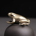 Retro Brass Frog Figurine – Copper Toad Desktop Ornament Tea Pet Decorative Figurine Babs 1pcs