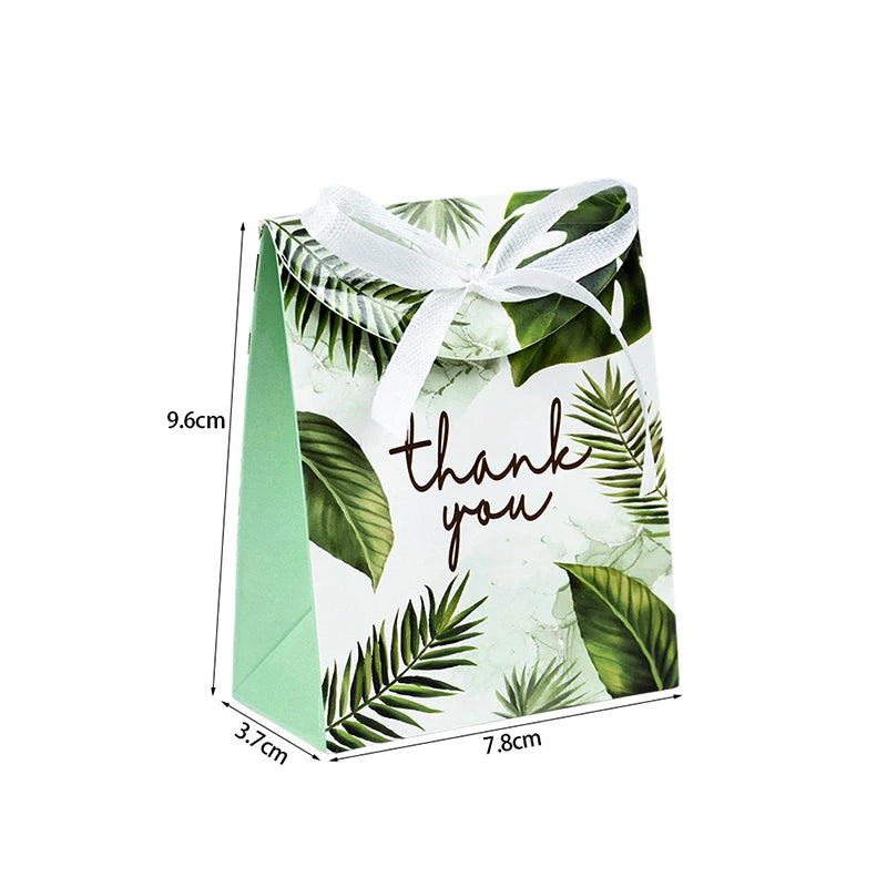 Thank You Candy Gift Boxes – Green Leaf Party Favor Bags Party Favor Gift Boxes Babs