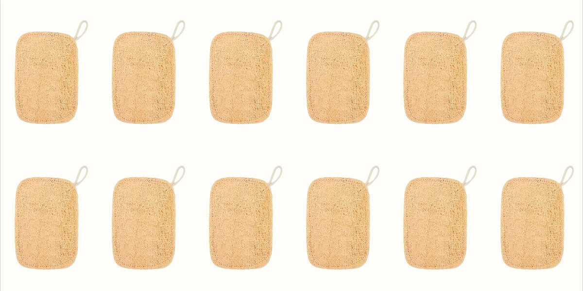 Natural Loofah Dishwashing Scrubbers 6/12 Pack | Eco Kitchen Cleaner Kitchen Scrubber Babs 12pcs