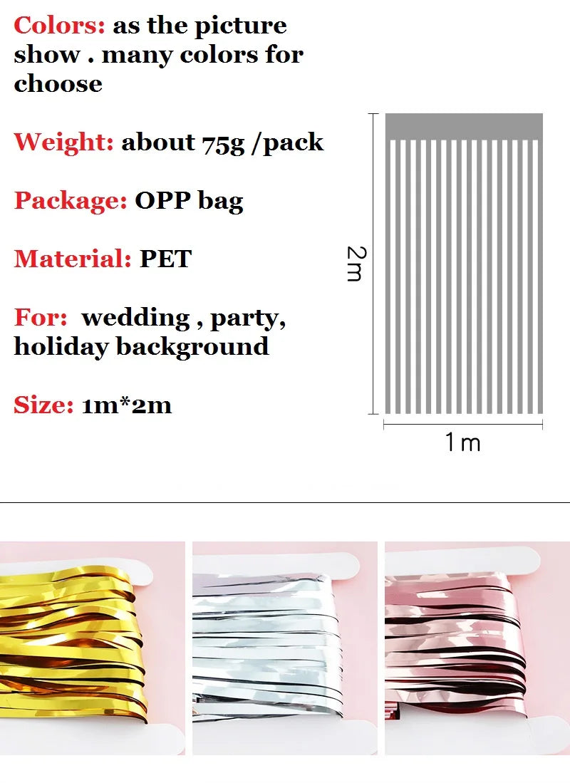 Laser Rain Curtain Tassel Balloon Party Decoration Pack Party Decoration Pack Babs