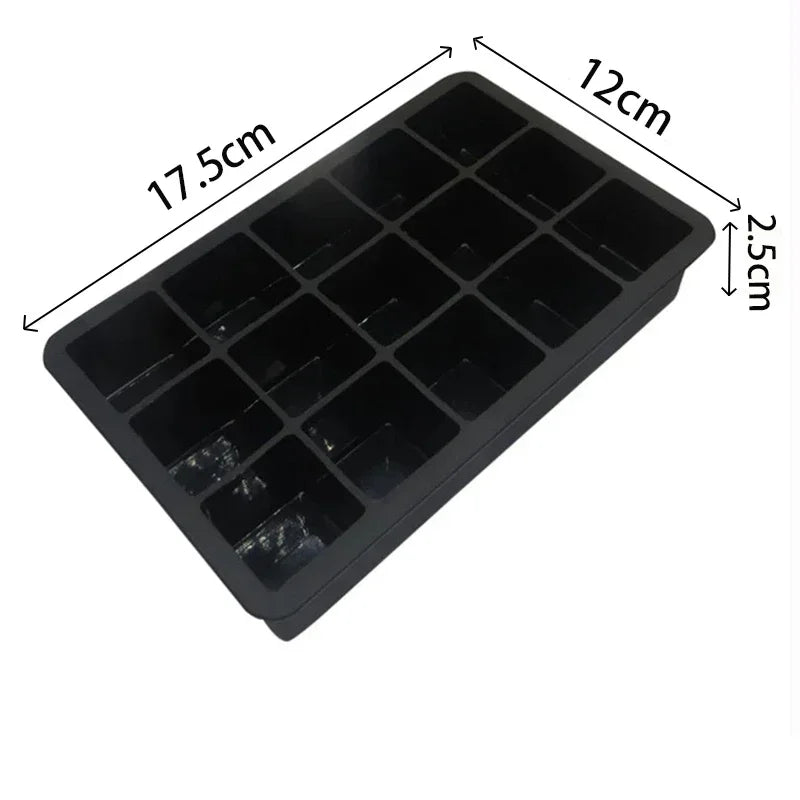 Silicone Ice Cube Mold & Ice Ball Maker – 4/6/8/15 Compartments Silicone Ice Mold Babs 15Grid-Square