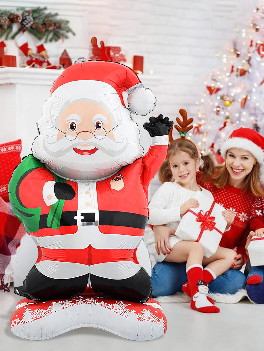 Standing Santa Claus Foil Balloon – Christmas Party Decor Holiday Foil Balloon Babs
