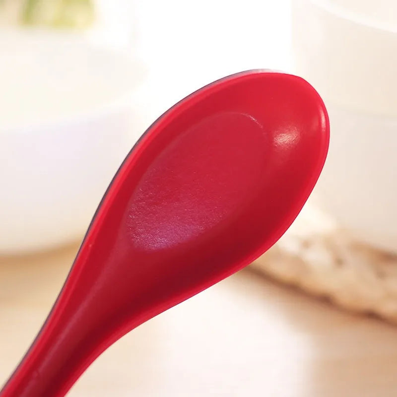 2pcs Japanese Melamine Ramen Soup Spoons – Black & Red Set Soup Spoon Set Babs