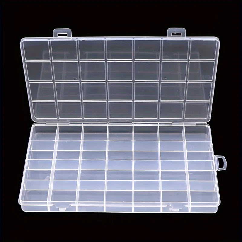 28-Compartment Plastic Jewelry & Bead Organizer Box – Clear Jewelry Storage Box Babs 1pc