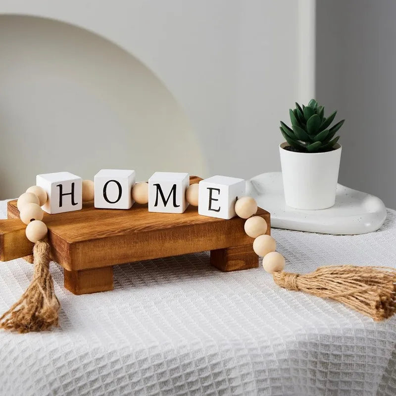 Wooden Bead Tassel String – Vintage Letter Home Décor 60cm Wooden Bead Tassel Babs