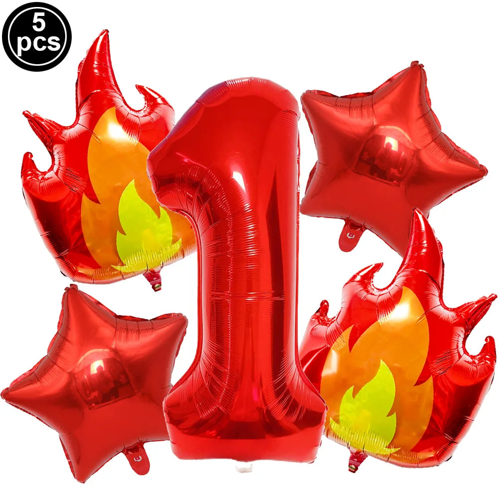 Volcano Theme Party Tableware Set – 5th Birthday Decorations Party Tableware Set Babs Number 1