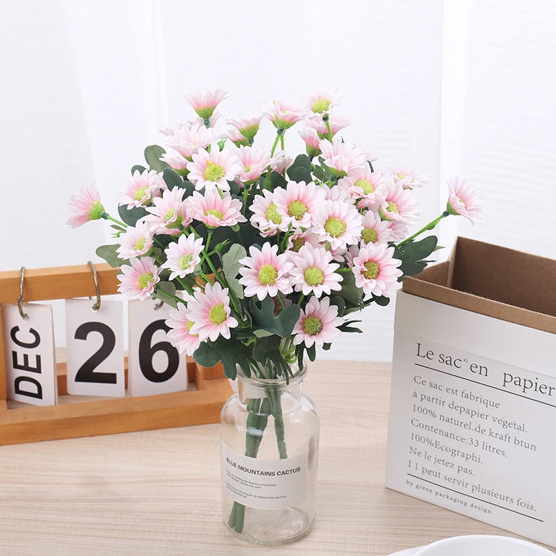 21-Head Silk Daisy Bouquet – Artificial Fall Flowers for Home Decor Artificial Flower Bouquet Babs