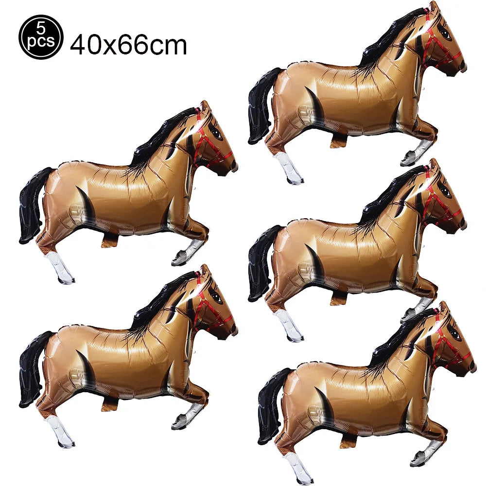 5-Piece Western Cowboy Foil Balloons – Party Decor Set Party Foil Balloons Babs Fluorescence Yellow As show