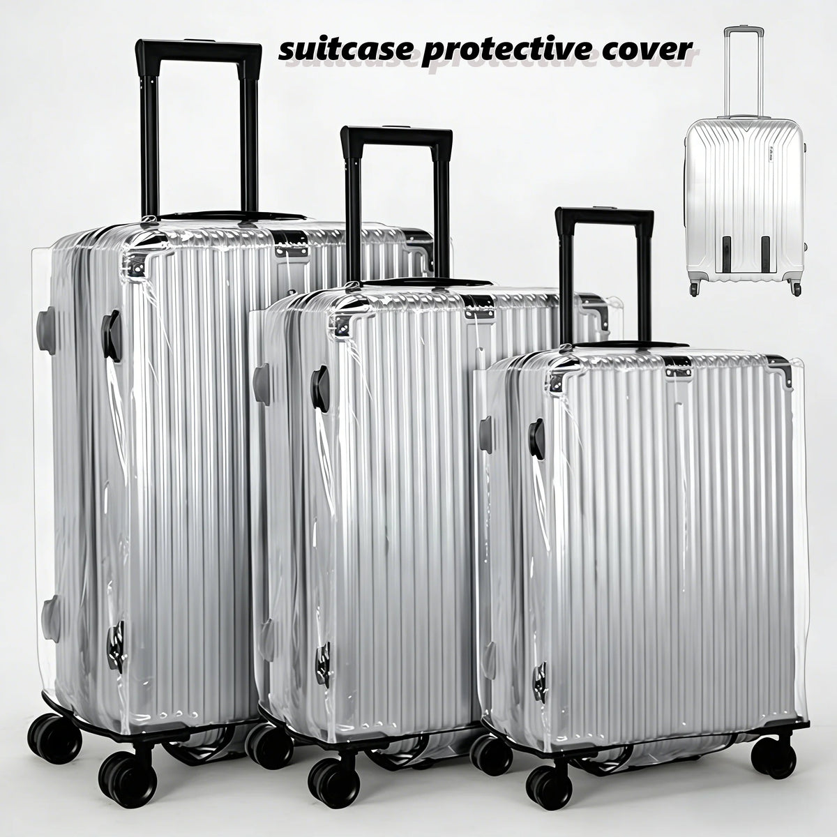 Clear PVC Luggage Cover 20–28 Inch | Waterproof Suitcase Protector Luggage Cover Babs