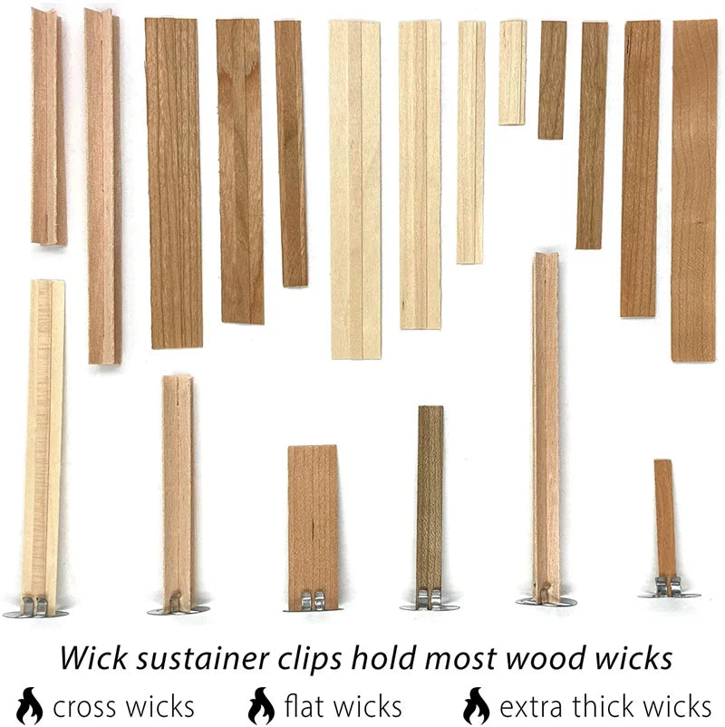 Wood Candle Wick Base Clips 100 Pack – Candle Making Supply Candle Wick Clips Babs