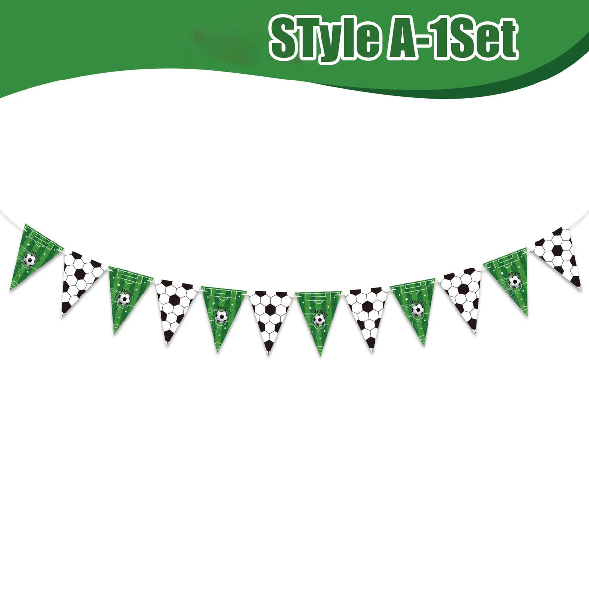 Soccer Party Banner Bunting – Football Birthday Decor Supplies Party Banner Bunting Babs Style A 10Sets