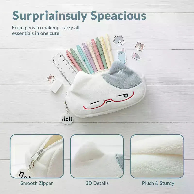 3D Crying Cat Plush Pencil Case – Large-Capacity Stationery Pouch Plush Pencil Case Babs