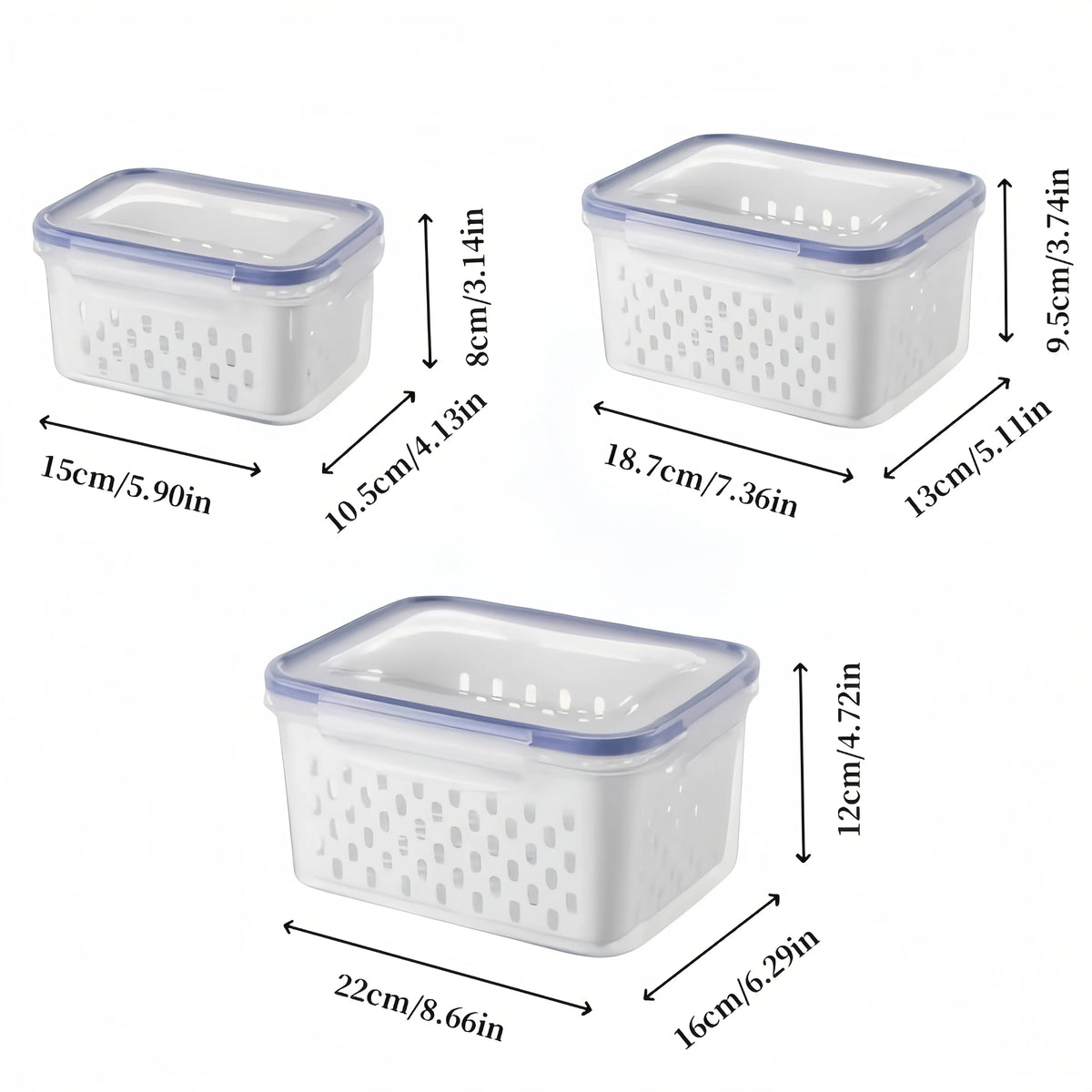 9-Piece Fruit Storage Containers with Colander & Strainer Fruit Storage Containers Babs