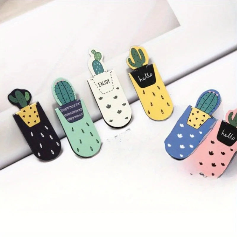 Cactus & Sakura Magnetic Bookmarks – Page Marker Set Magnetic Bookmarks Babs