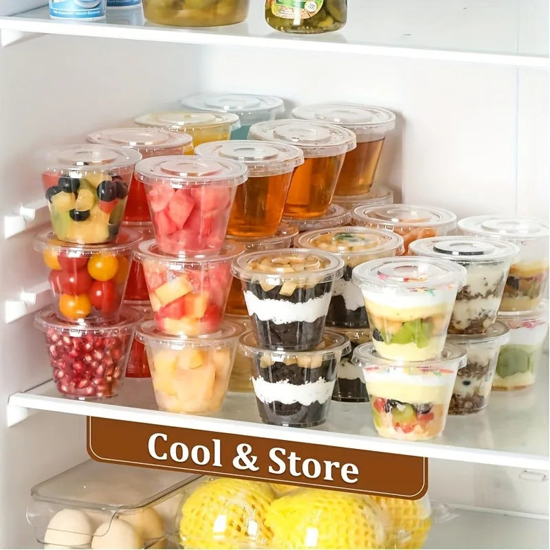 50pcs Clear Disposable Plastic Bowls for Desserts & Ice Cream Disposable Dessert Bowls Babs