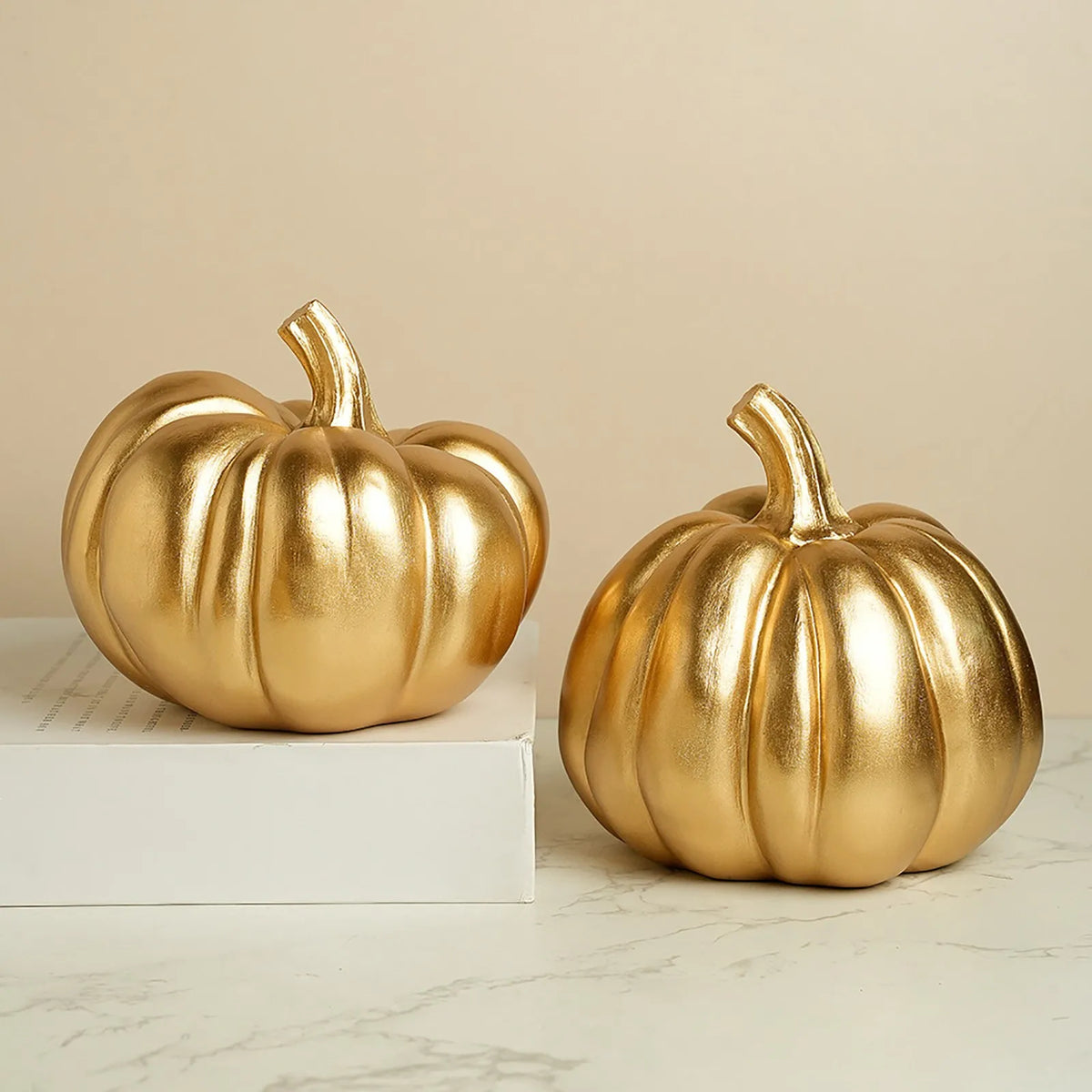 Large Resin Pumpkin Ornament – Halloween & Autumn Decor Statue Seasonal Decor Statue Babs