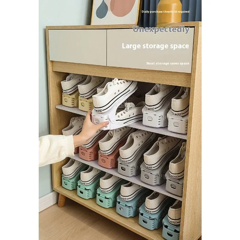 10-Pack Adjustable Stackable Shoe Rack Organizer | 4-Level Stackable Shoe Organizer Babs