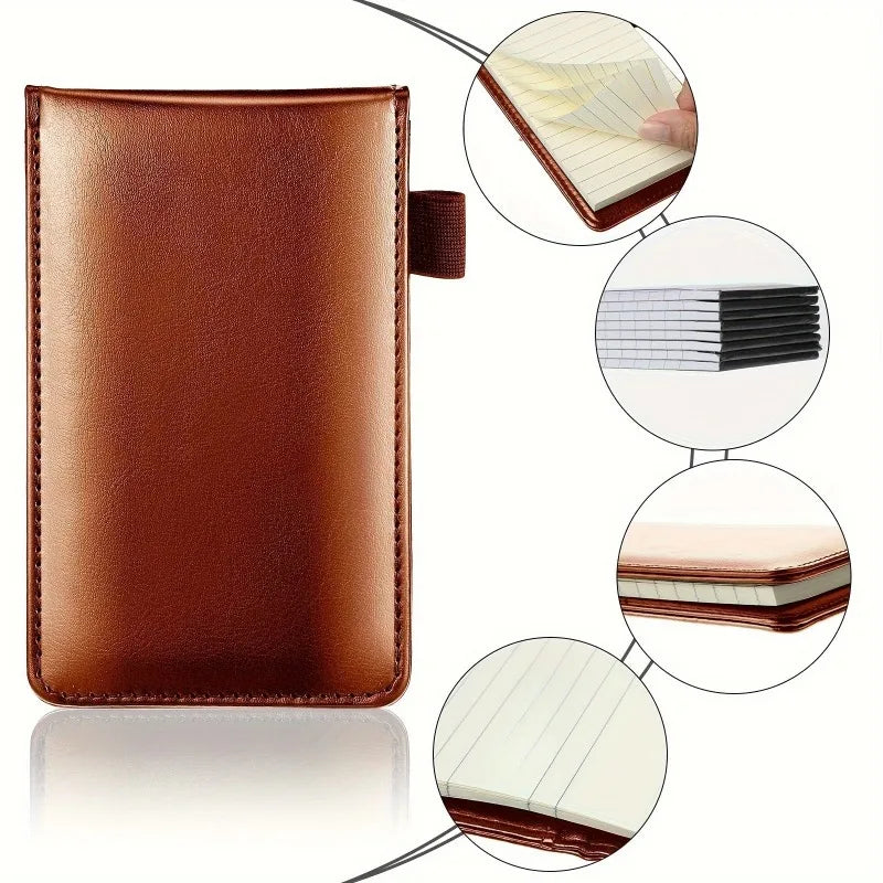Mini Pocket Notepad Holder Set with 50 Lined Sheets | PU Cover Pocket Notepad Holder Babs