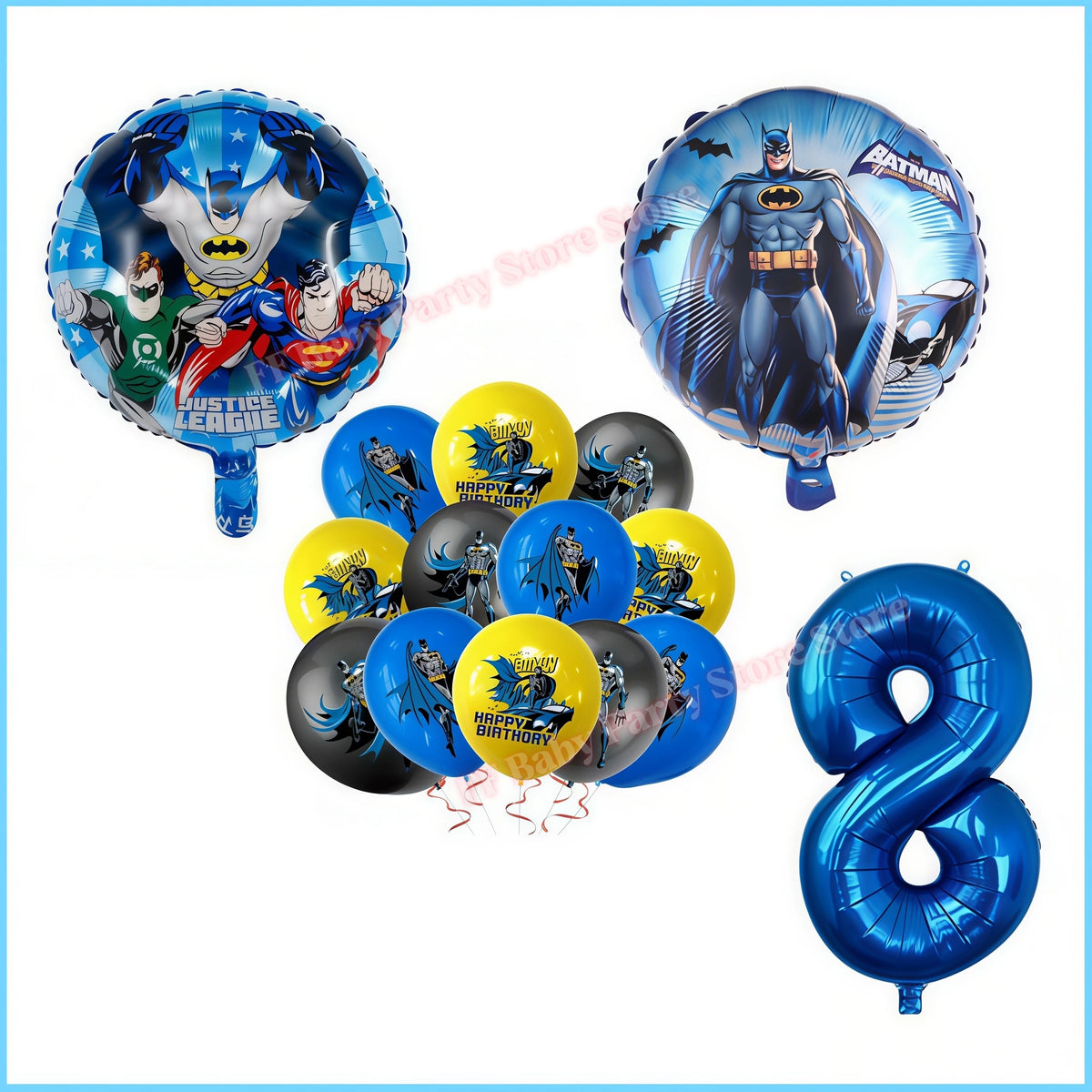 Bat Superhero Birthday Party Kit – Tableware, Balloons & Decor Party Decoration Kit Babs 21pcs Balloons8