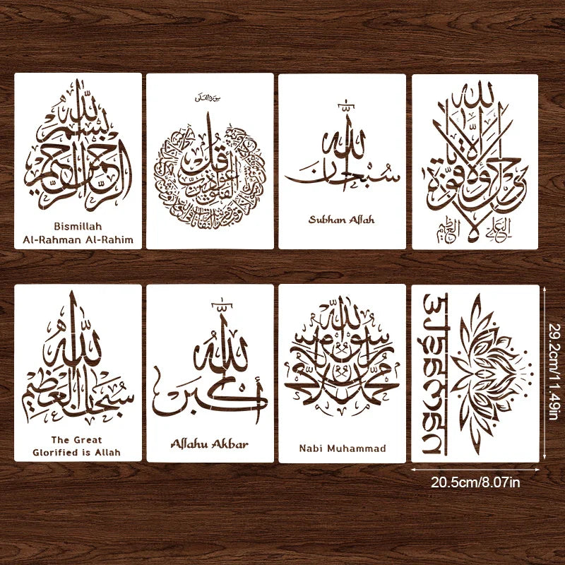 Islamic Arabic Script DIY Stencil – Eid Mubarak & Ramadan DIY Craft Stencil Babs