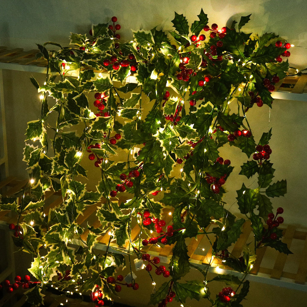 Artificial Red Berry LED Vine – Wedding & Christmas Décor Artificial LED Vine Babs