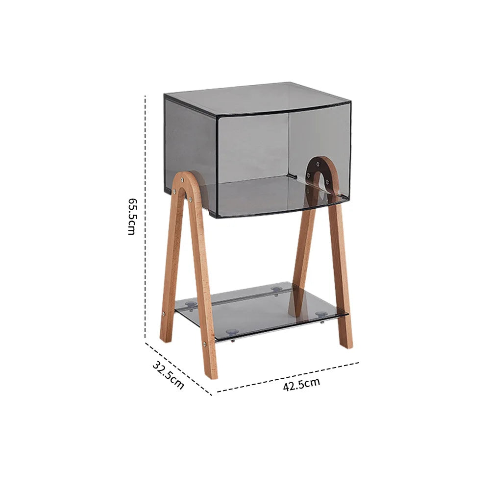 Modern Nordic Acrylic Side Table with Storage – 43×34.5×66cm Acrylic Side Table Babs Large