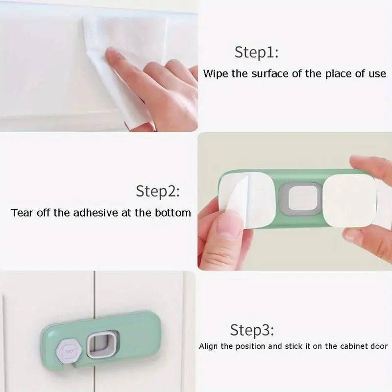 Refrigerator & Cabinet Door Safety Lock – Child Proof Clip Cabinet Safety Lock Babs