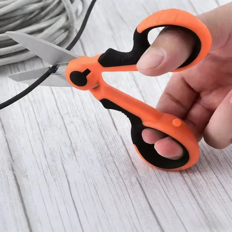 2PCS Stainless Steel Electrician & Fishing Scissors – Wire Stripper Multifunctional Scissors Babs
