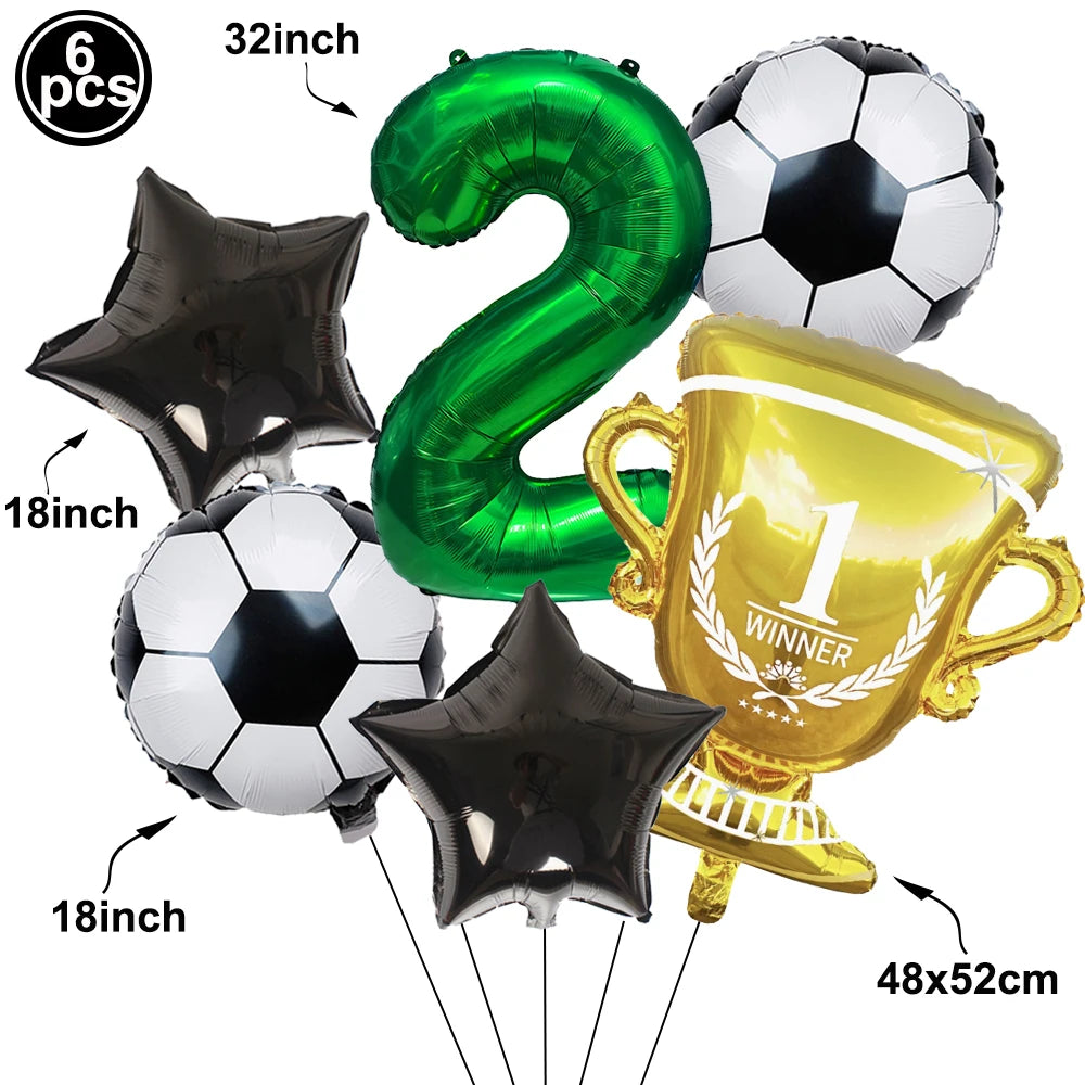 Soccer Party Balloon Kit – Football Birthday Decoration Set Party Balloon Kit Babs D Number 2 As pictures show