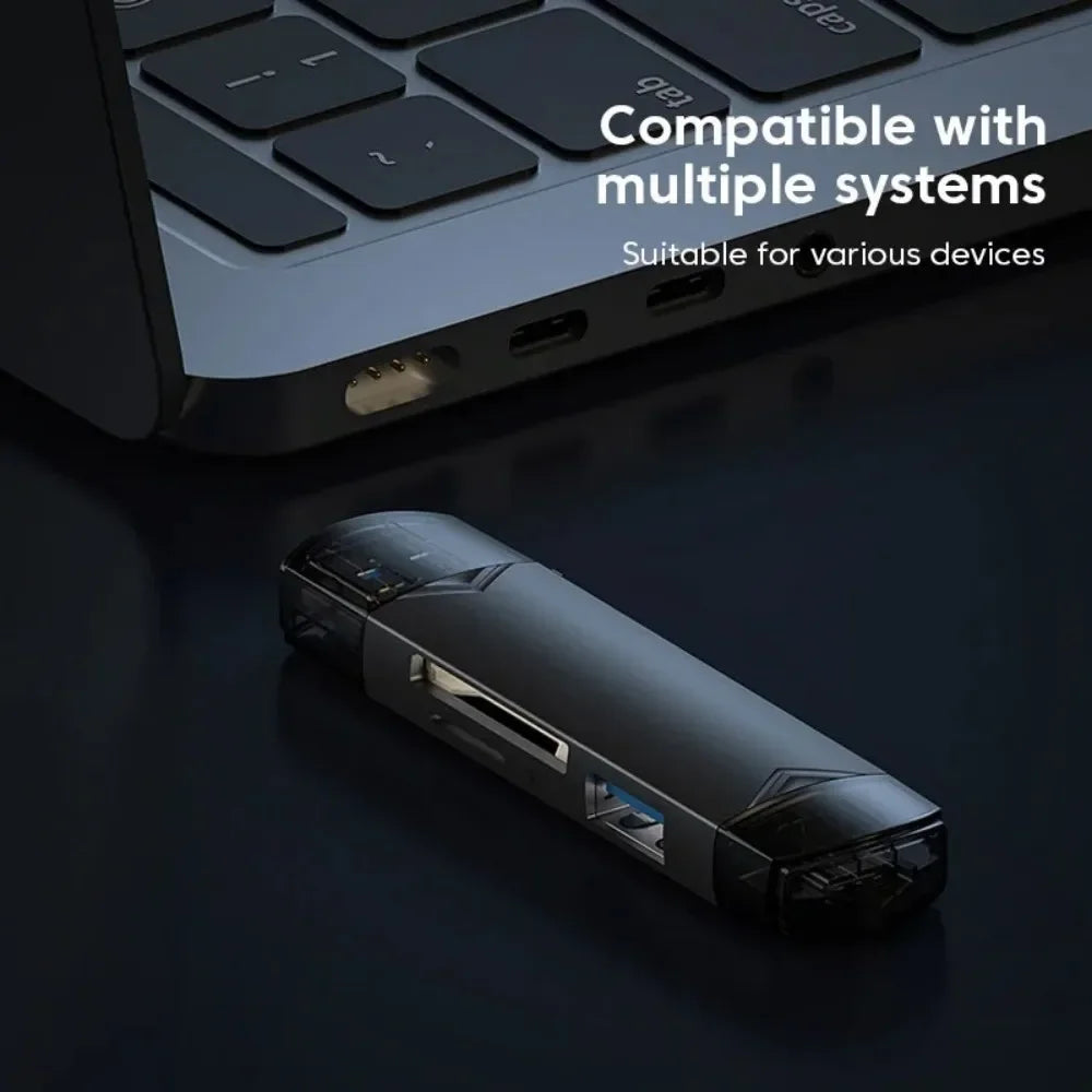KEBIDUMEI 6-in-1 USB 3.0 OTG Card Reader – Type-C & Micro USB USB Card Reader Babs