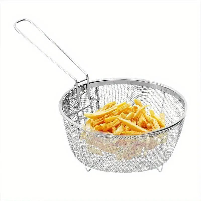 Stainless Steel Fry Basket – Kitchen Strainer & Steam Rinse Kitchen Fry Basket Babs