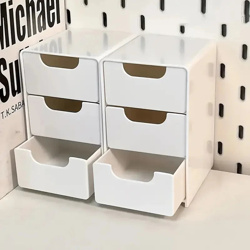 3-Layer Cosmetics & Jewelry Storage Box with Drawers Drawer Storage Box Babs